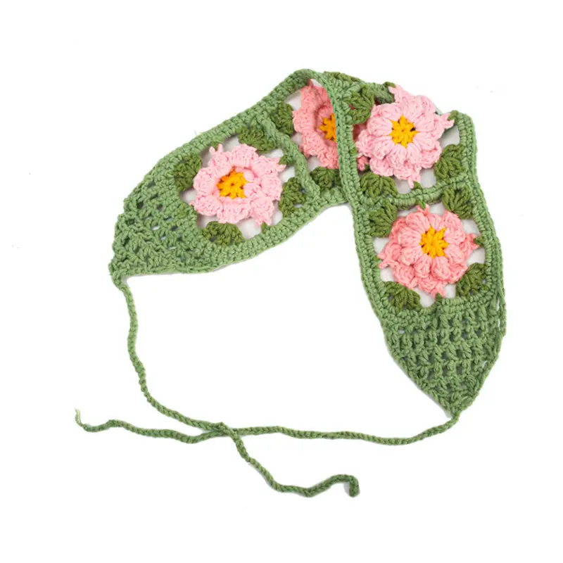 Pink Green [three-dimensional flower hair band]]