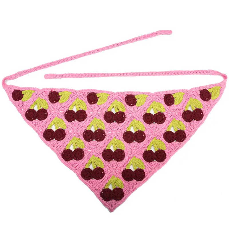 Pink small cherry triangle towel]