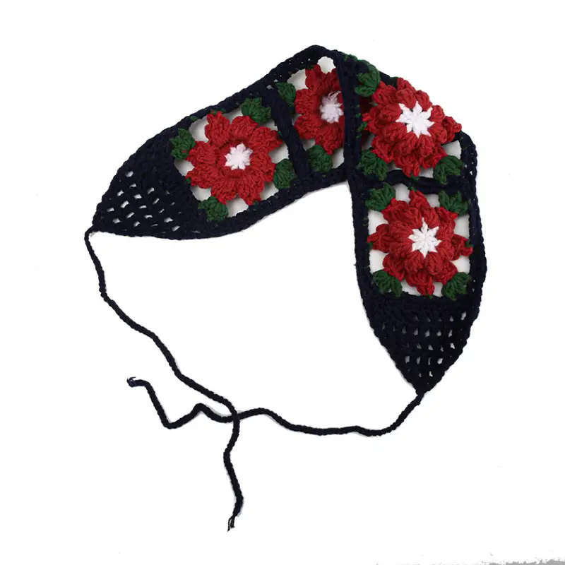 Navy blue red [three-dimensional flower hair band]]