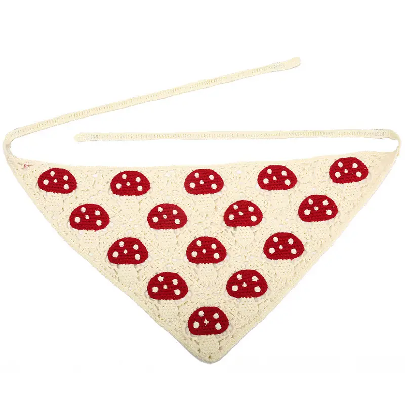 Handmade Knitted Hair Band for Women Summer Triangle Scarf - Image 12