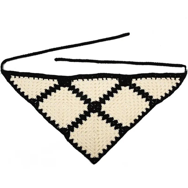 Handmade Knitted Hair Band for Women Summer Triangle Scarf - Image 120