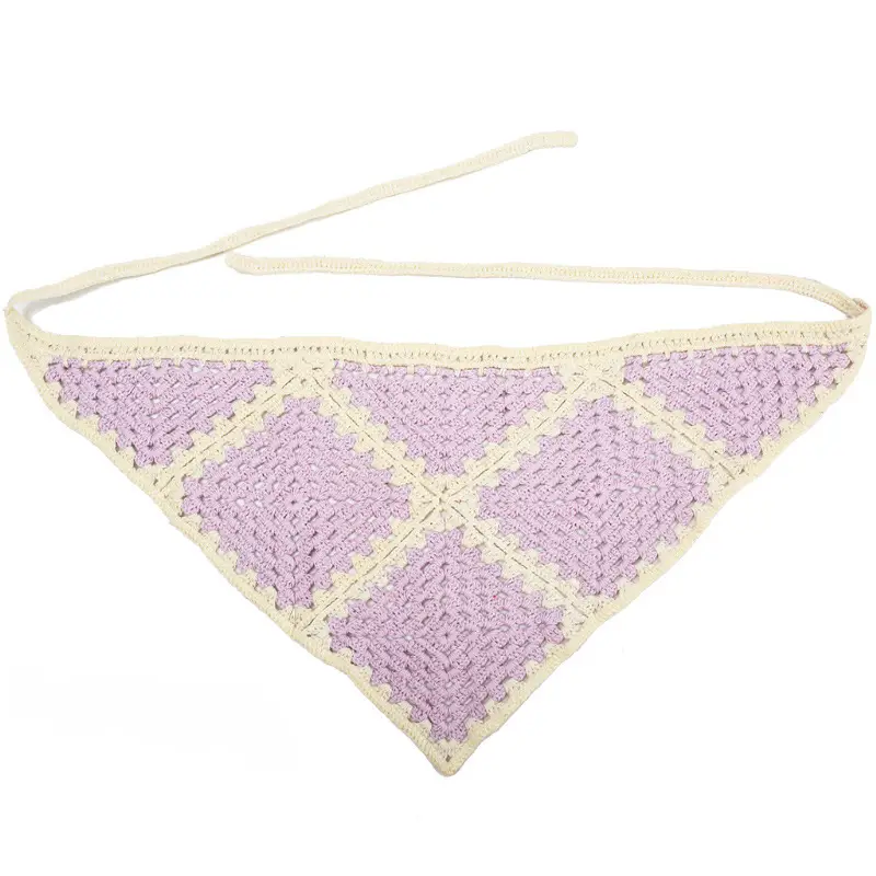 Handmade Knitted Hair Band for Women Summer Triangle Scarf - Image 121