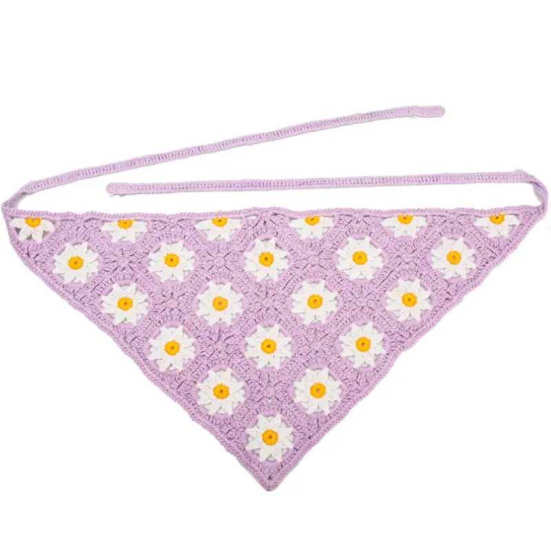 Handmade Knitted Hair Band for Women Summer Triangle Scarf - Image 13