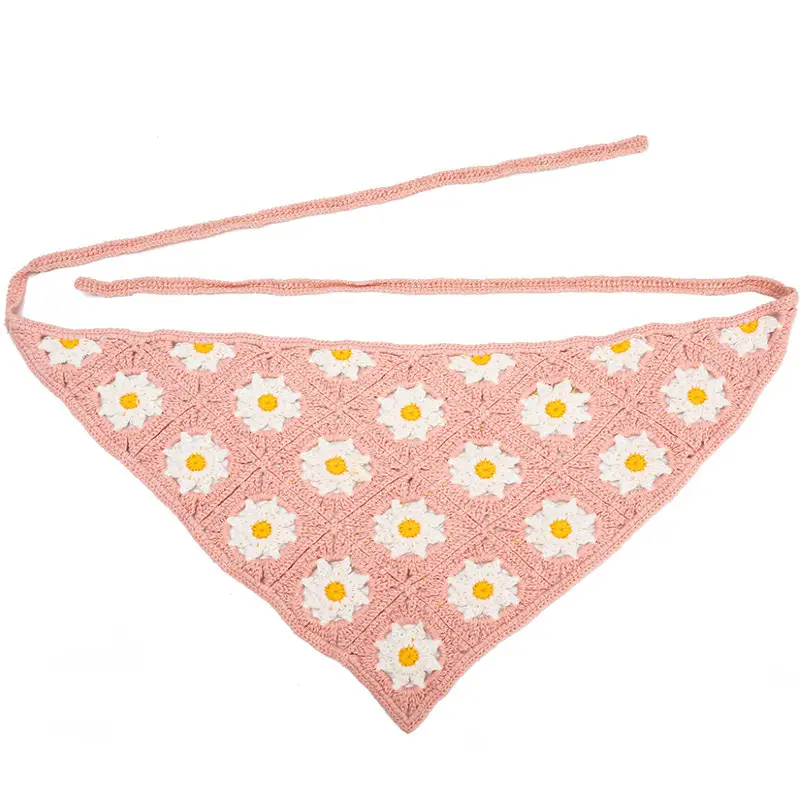 Handmade Knitted Hair Band for Women Summer Triangle Scarf - Image 14