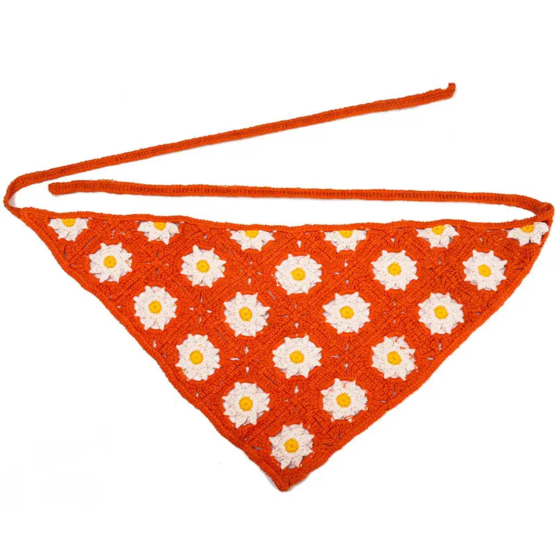 Handmade Knitted Hair Band for Women Summer Triangle Scarf - Image 15