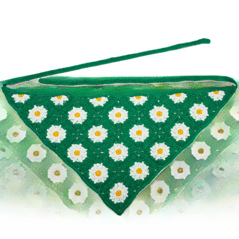 Handmade Knitted Hair Band for Women Summer Triangle Scarf - Image 16