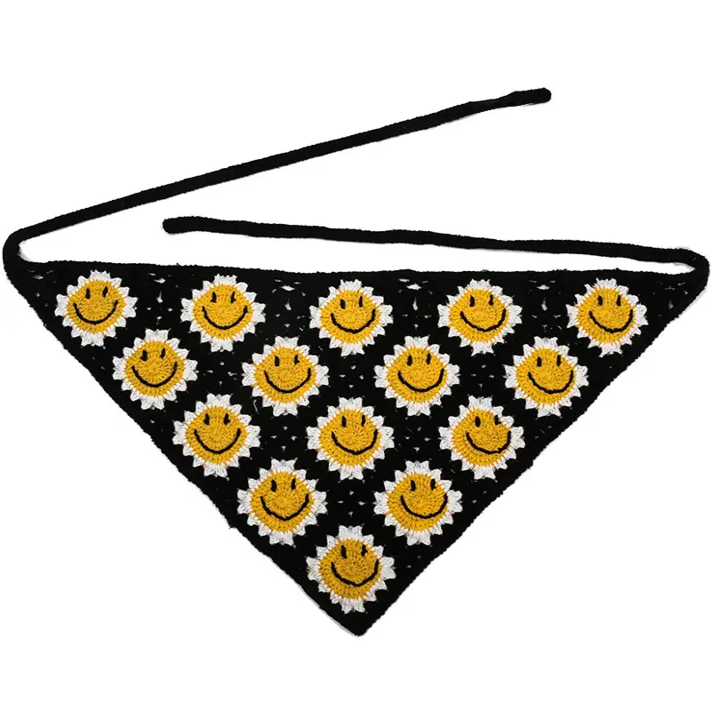 Handmade Knitted Hair Band for Women Summer Triangle Scarf - Image 43