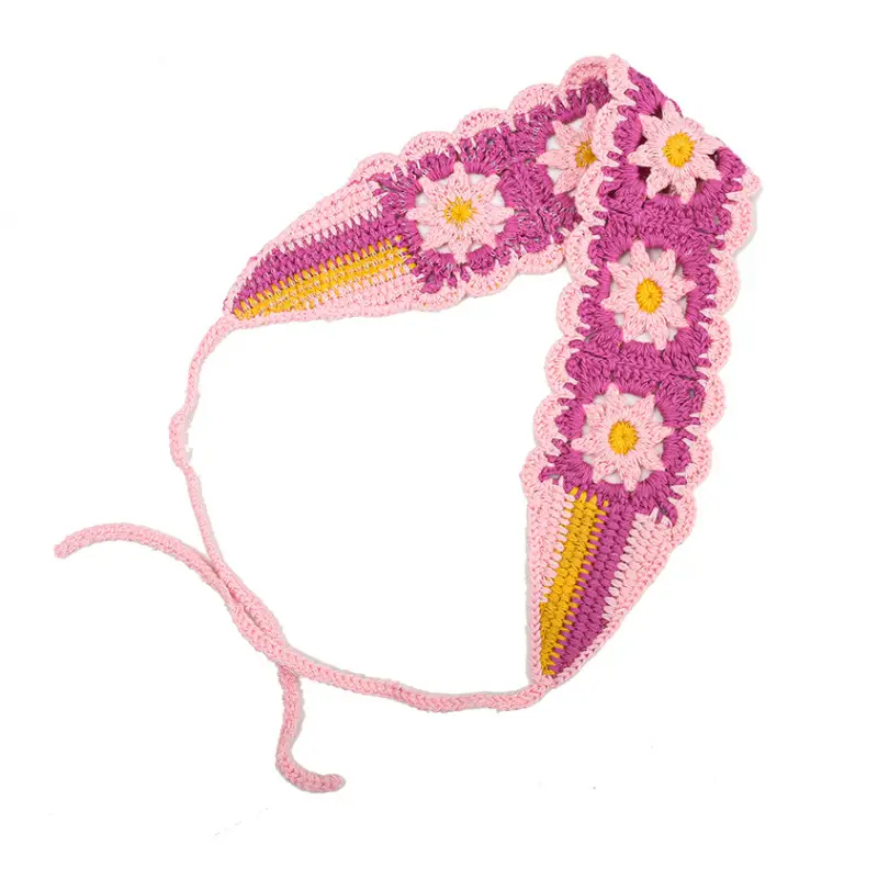 Handmade Knitted Hair Band for Women Summer Triangle Scarf - Image 47
