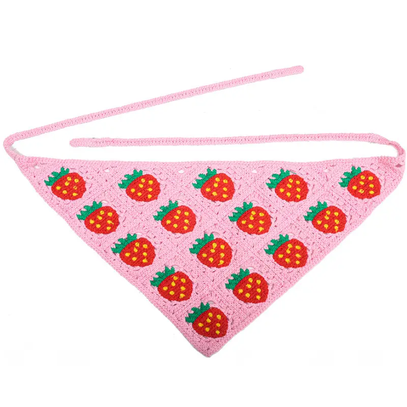Handmade Knitted Hair Band for Women Summer Triangle Scarf - Image 5
