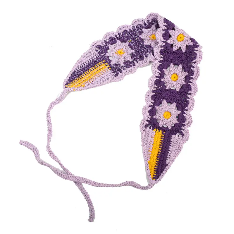 Handmade Knitted Hair Band for Women Summer Triangle Scarf - Image 49