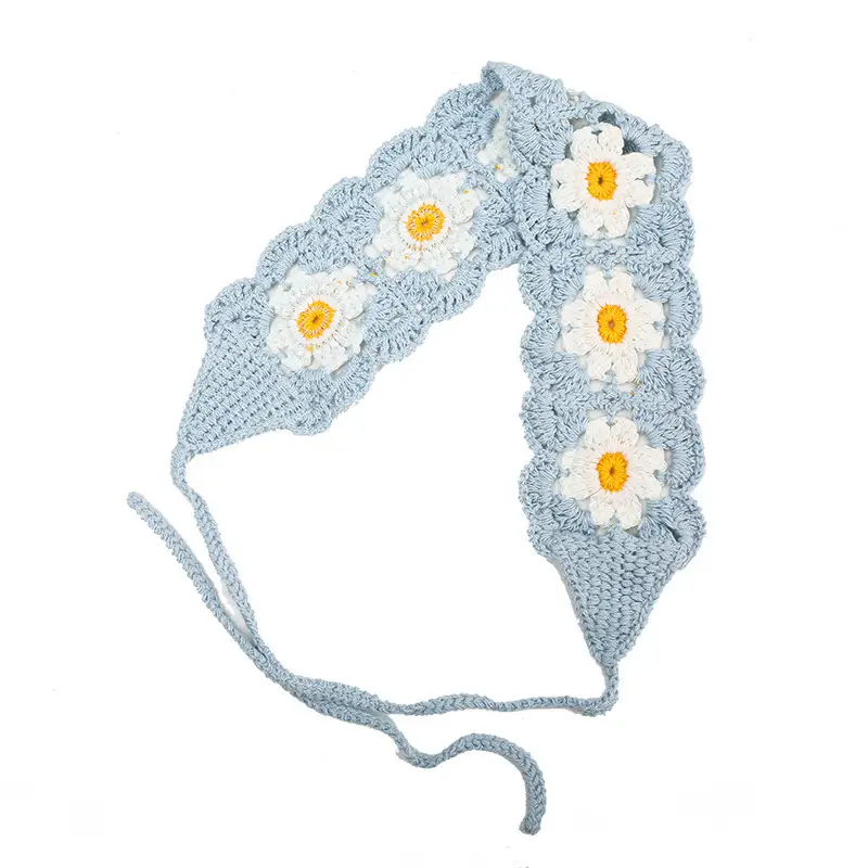 Handmade Knitted Hair Band for Women Summer Triangle Scarf - Image 54