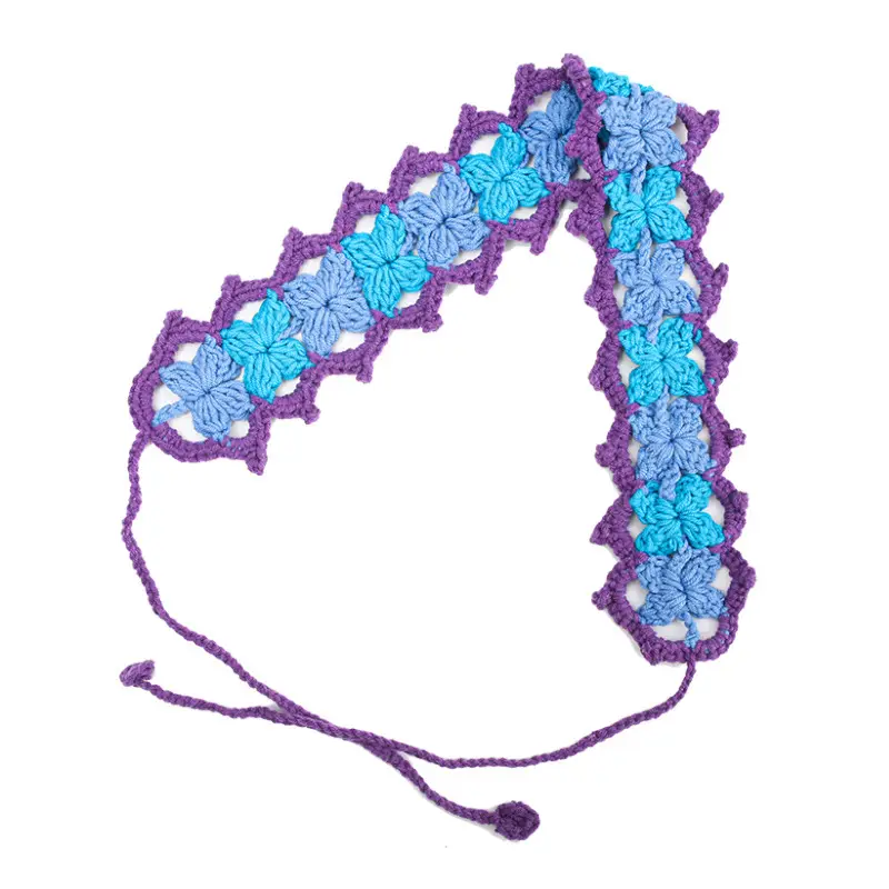 Handmade Knitted Hair Band for Women Summer Triangle Scarf - Image 63