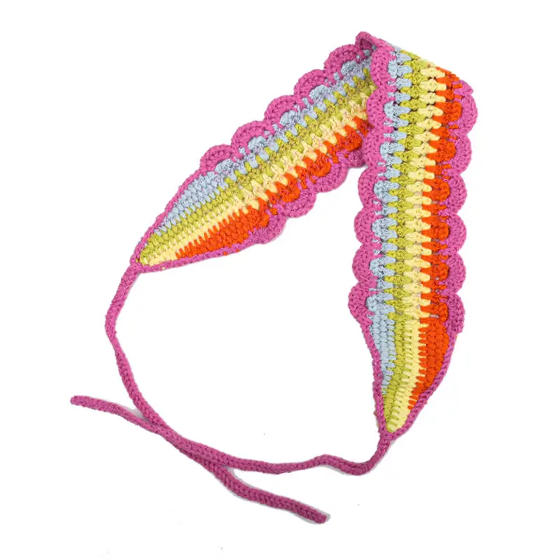 Handmade Knitted Hair Band for Women Summer Triangle Scarf - Image 65