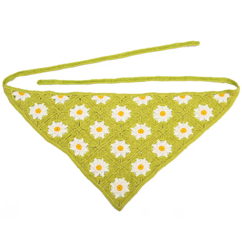 Handmade Knitted Hair Band for Women Summer Triangle Scarf - Image 7