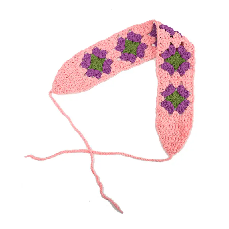 Handmade Knitted Hair Band for Women Summer Triangle Scarf - Image 75