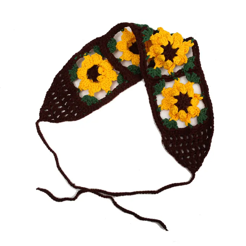 Handmade Knitted Hair Band for Women Summer Triangle Scarf - Image 78
