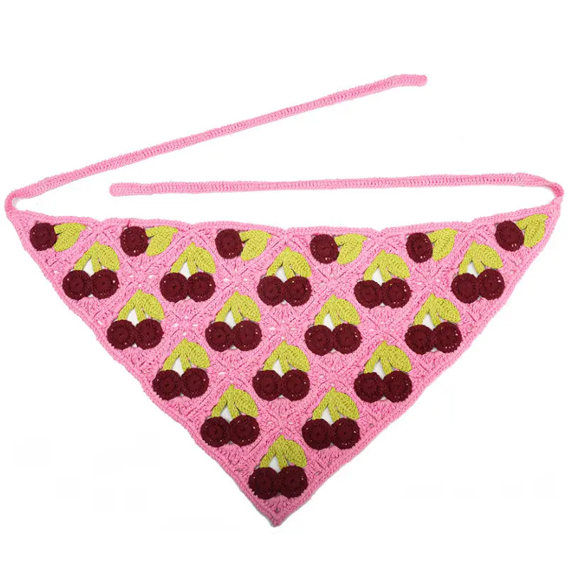 Handmade Knitted Hair Band for Women Summer Triangle Scarf - Image 8