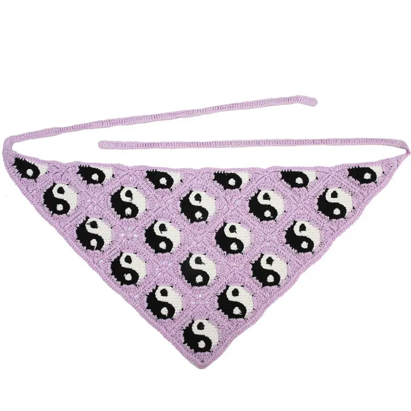 Handmade Knitted Hair Band for Women Summer Triangle Scarf - Image 97