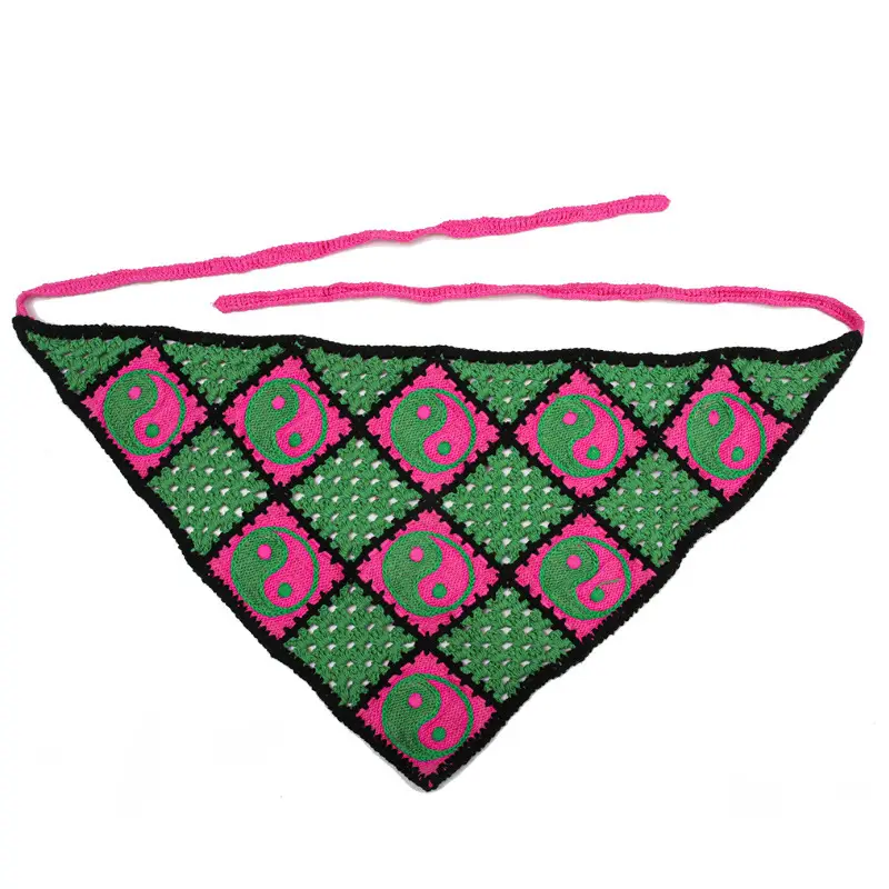 Handmade Knitted Hair Band for Women Summer Triangle Scarf - Image 98