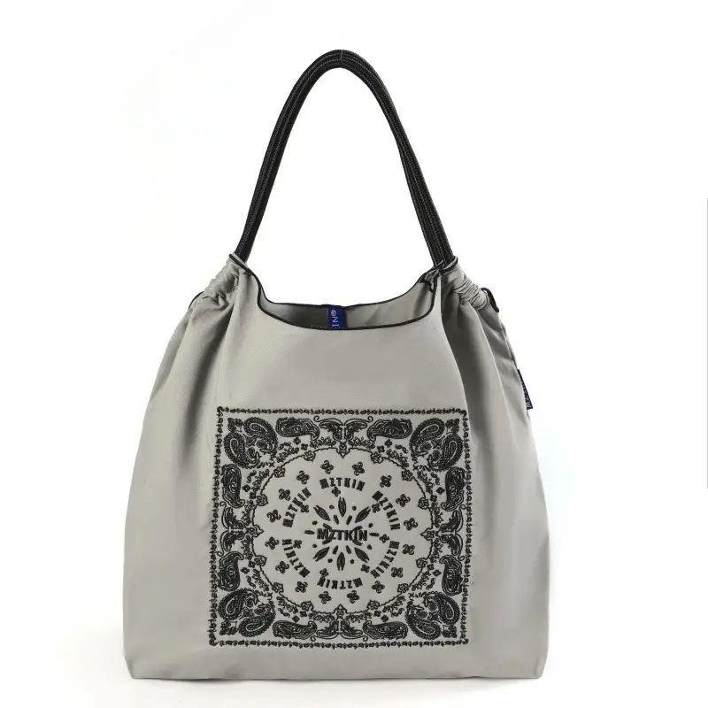 Korean Style Rabbit Embroidered Tote Bag Navy Blue Large Capacity - Image 56