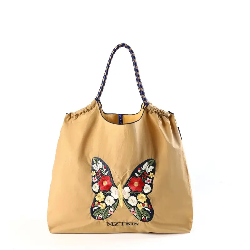 Korean Style Rabbit Embroidered Tote Bag Navy Blue Large Capacity - Image 63