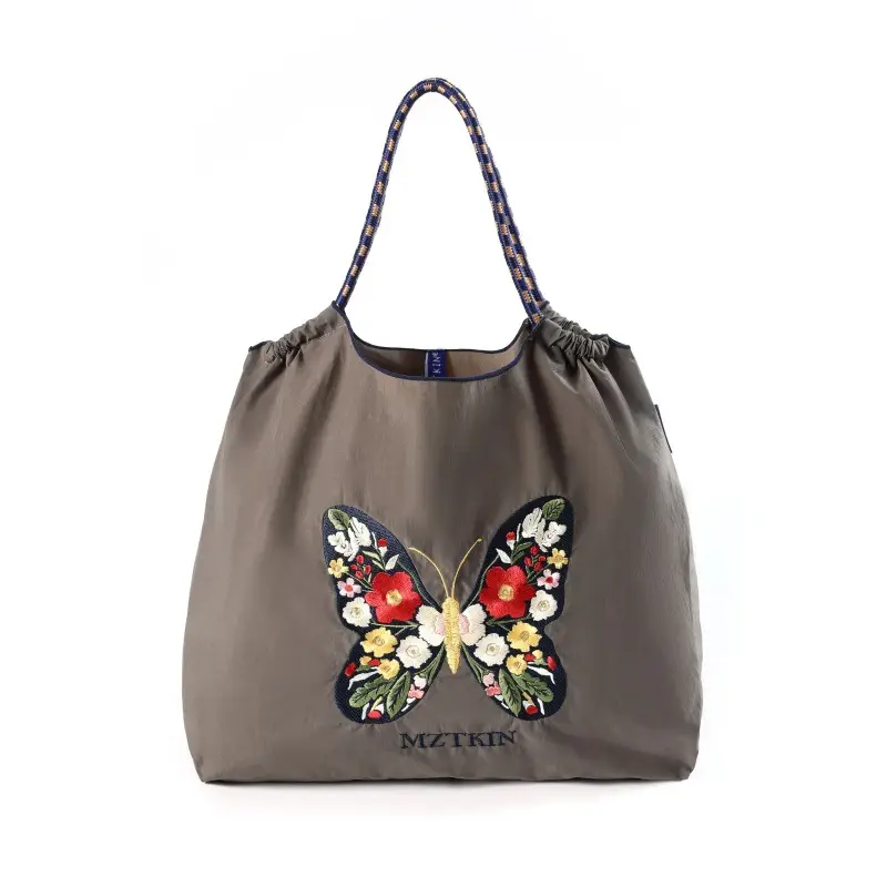 Korean Style Rabbit Embroidered Tote Bag Navy Blue Large Capacity - Image 64