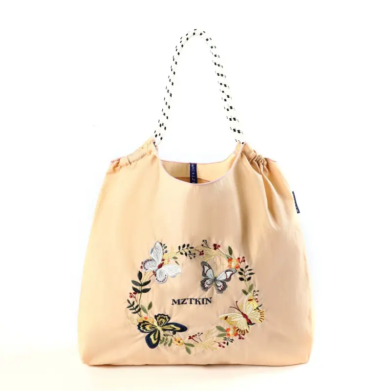 Korean Style Rabbit Embroidered Tote Bag Navy Blue Large Capacity - Image 66