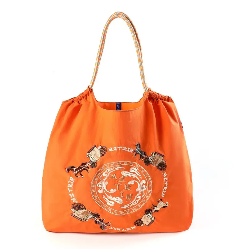 Korean Style Rabbit Embroidered Tote Bag Navy Blue Large Capacity - Image 67