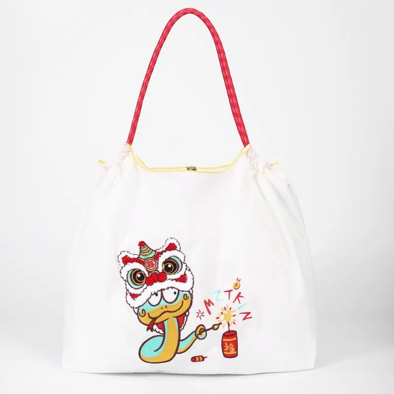 Korean Style Rabbit Embroidered Tote Bag Navy Blue Large Capacity - Image 74