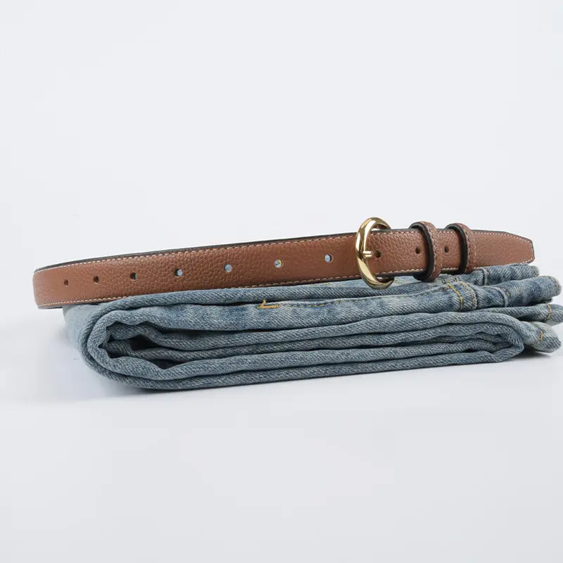 Women's Genuine Leather Belt Black Gold Buckle - Image 18