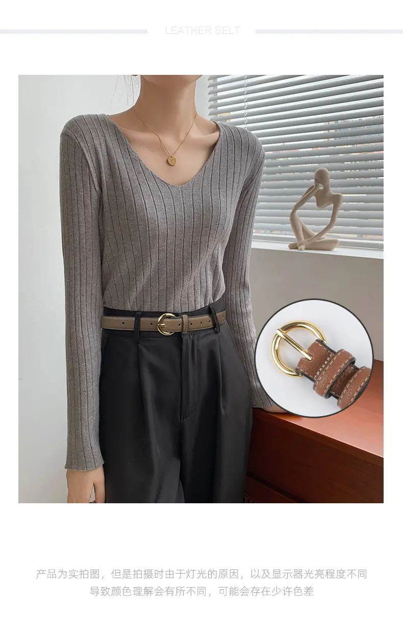 Women's Genuine Leather Belt Black Gold Buckle β feature 2
