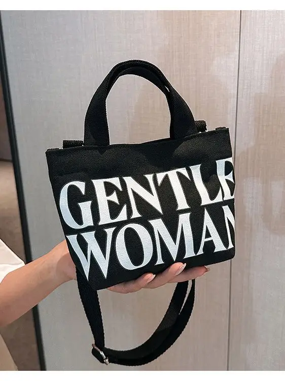 Gentle Woman Double Letter Print Mini Veggie Basket Bag - Image 6