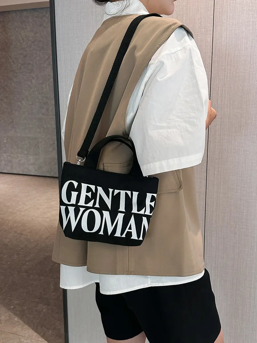Gentle Woman Double Letter Print Mini Veggie Basket Bag - Image 7