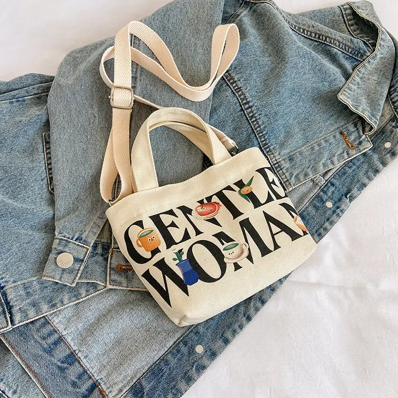 Gentle Woman Double Letter Print Mini Veggie Basket Bag - Image 4