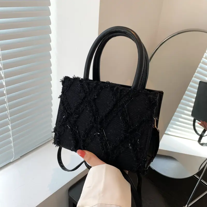 Black Lace Embroidered Women's Tote Bag 2023 - Image 7