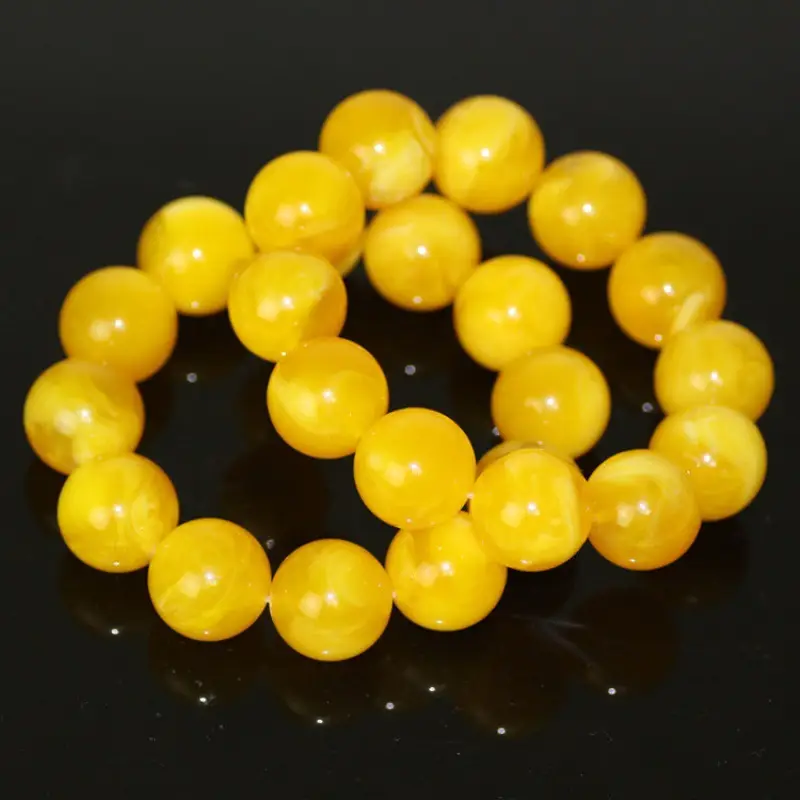 Baltic Amber Chicken Oil Yellow Beads Bracelet for Men Women