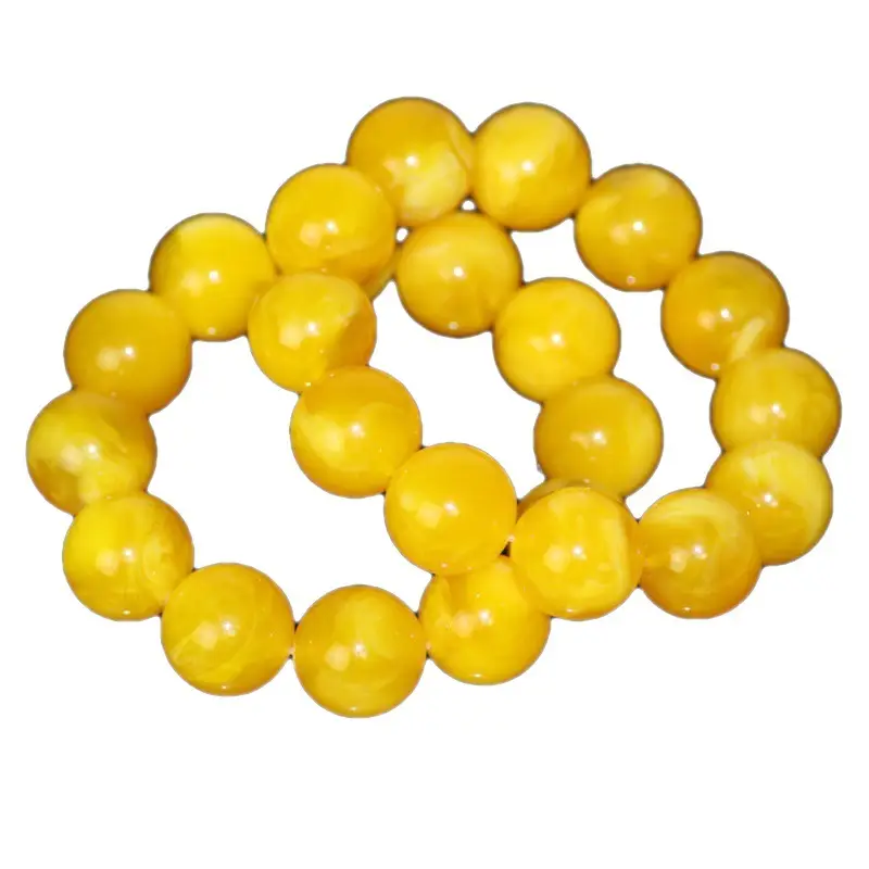 Baltic Amber Chicken Oil Yellow Beads Bracelet for Men Women