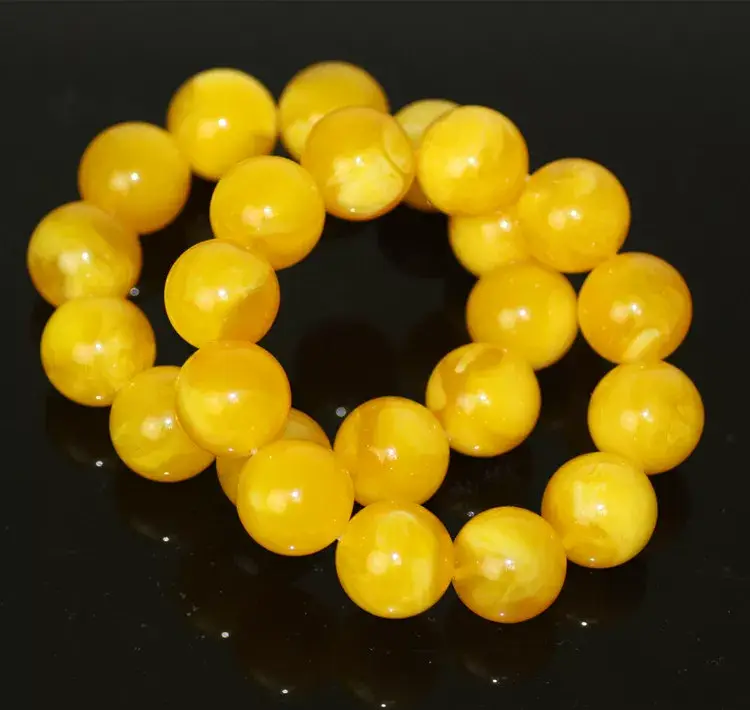 Baltic Amber Chicken Oil Yellow Beads Bracelet for Men Women — feature 10
