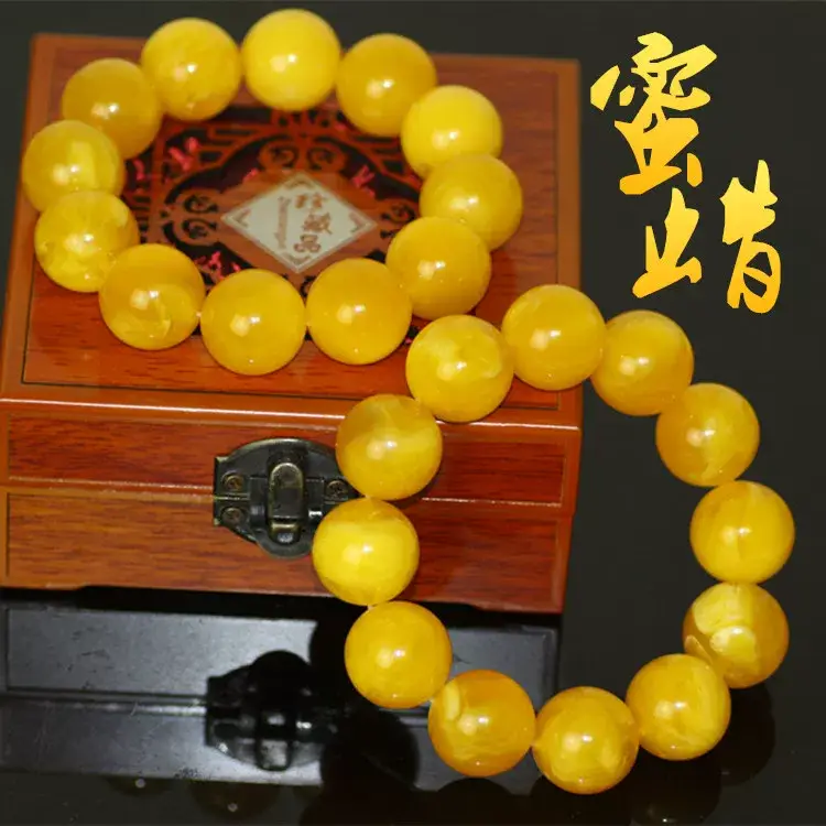 Baltic Amber Chicken Oil Yellow Beads Bracelet for Men Women — feature 11