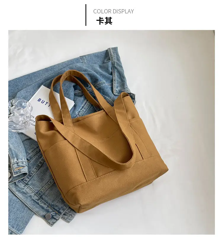 Black Canvas College Student Crossbody Bag — feature 12