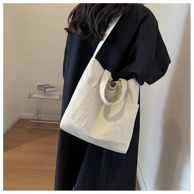 Black Canvas College Student Crossbody Bag — feature 13