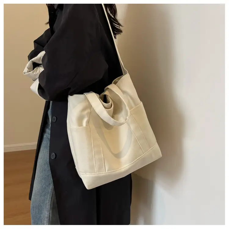 Black Canvas College Student Crossbody Bag — feature 14