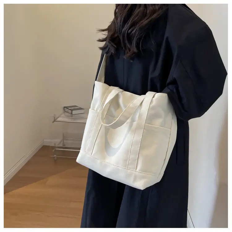 Black Canvas College Student Crossbody Bag — feature 17