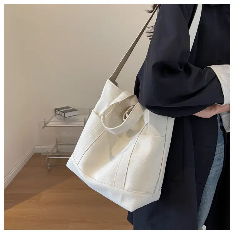 Black Canvas College Student Crossbody Bag — feature 18