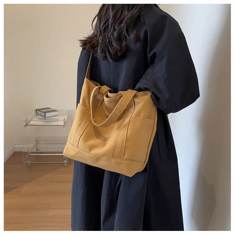 Black Canvas College Student Crossbody Bag — feature 20