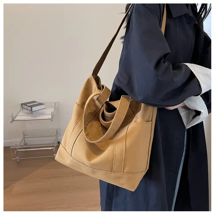 Black Canvas College Student Crossbody Bag — feature 21
