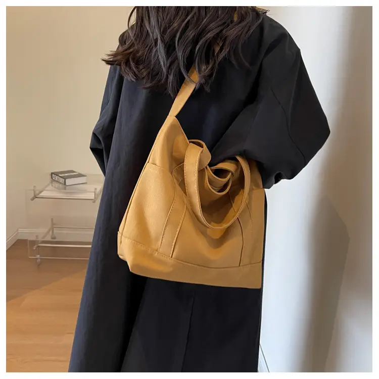 Black Canvas College Student Crossbody Bag — feature 22