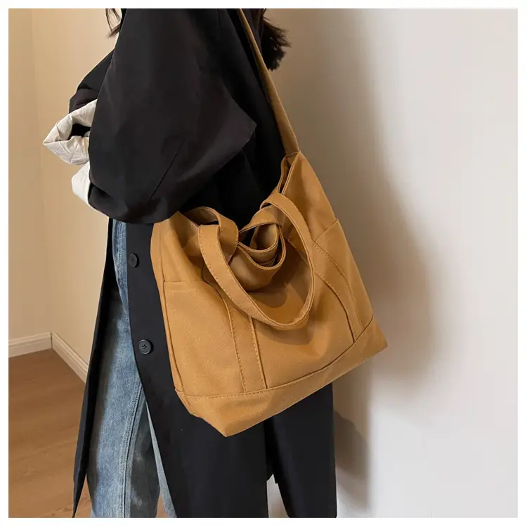 Black Canvas College Student Crossbody Bag — feature 23