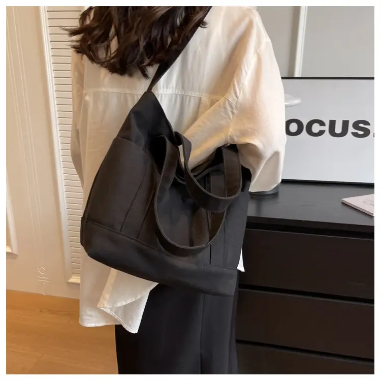 Black Canvas College Student Crossbody Bag — feature 28