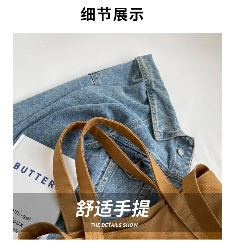 Black Canvas College Student Crossbody Bag — feature 3